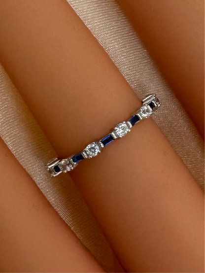 Blue Band Ring CZ