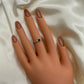 Small Green Heart Ring CZ