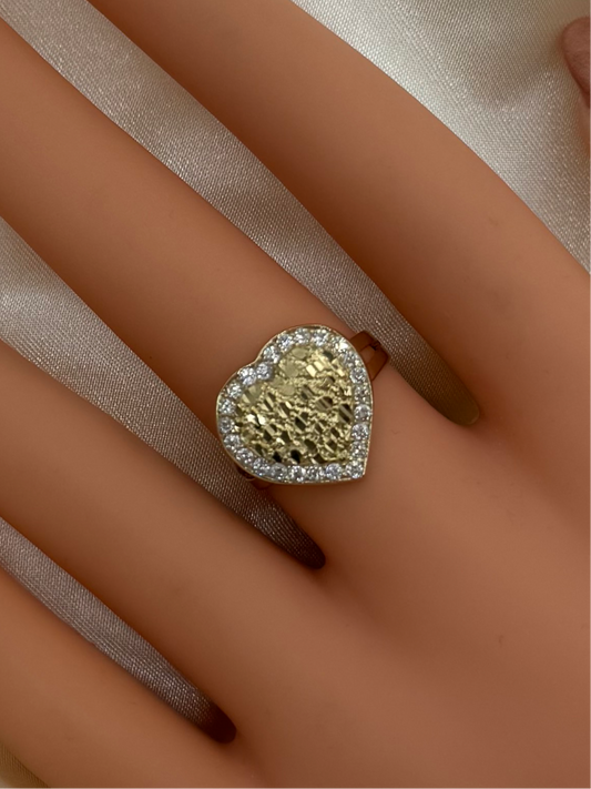 14k Gold Heart Ring CZ