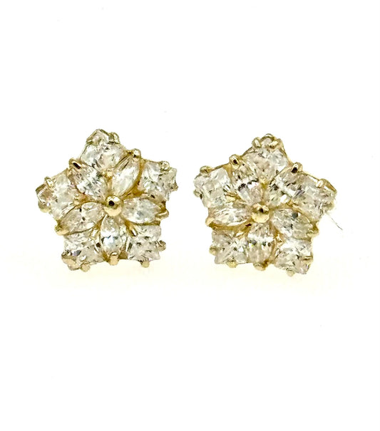 14 k gold flower earrings
