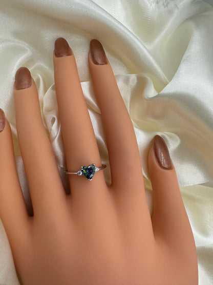 Mystic Topaz Medium Heart Ring CZ