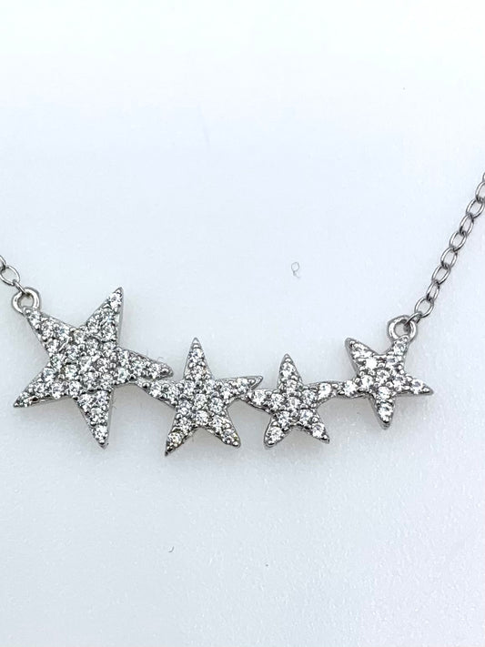 4 Stars cz necklace