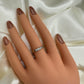 14k Gold Band Ring CZ
