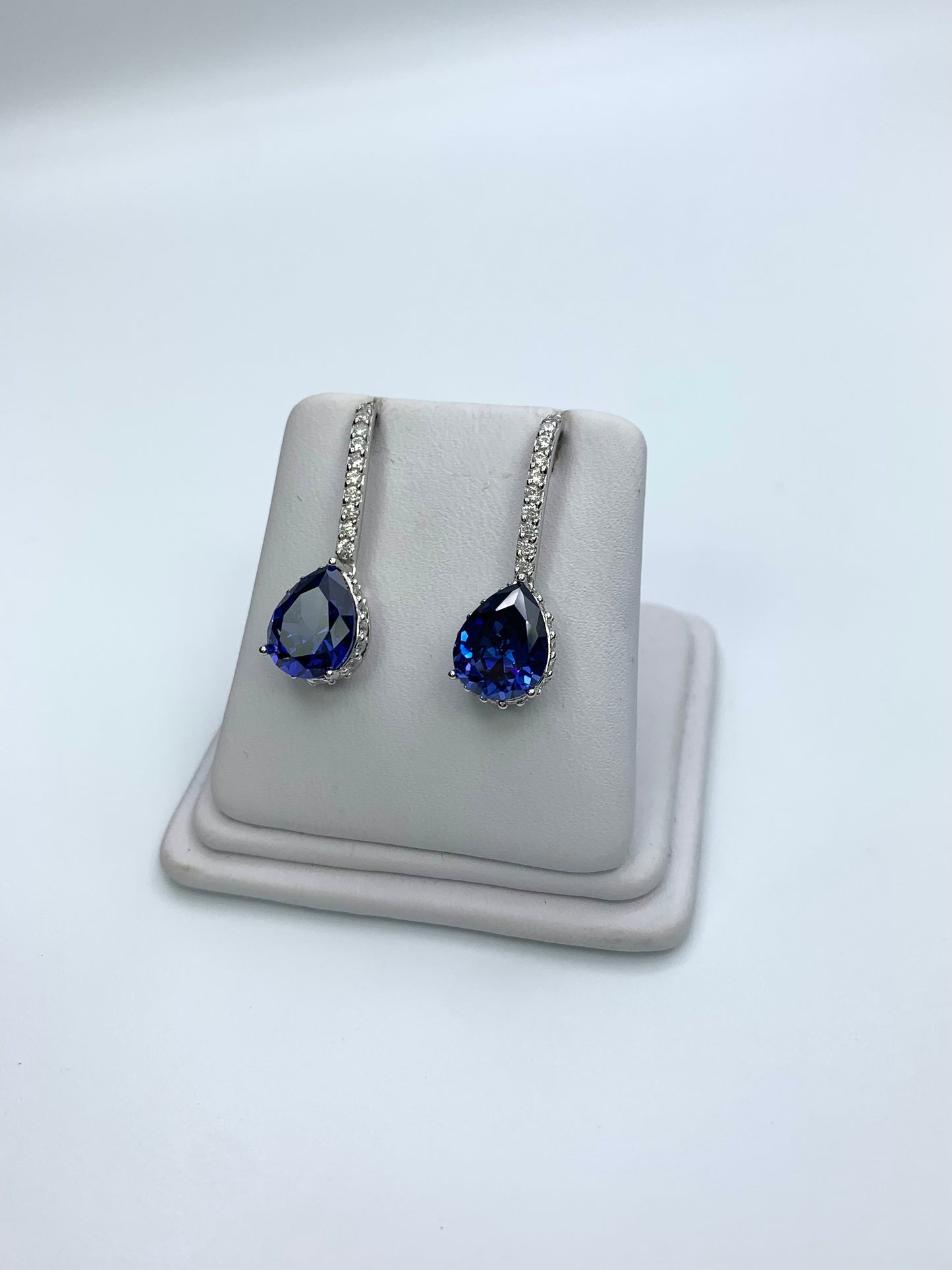Blue cz Teardrop Earring