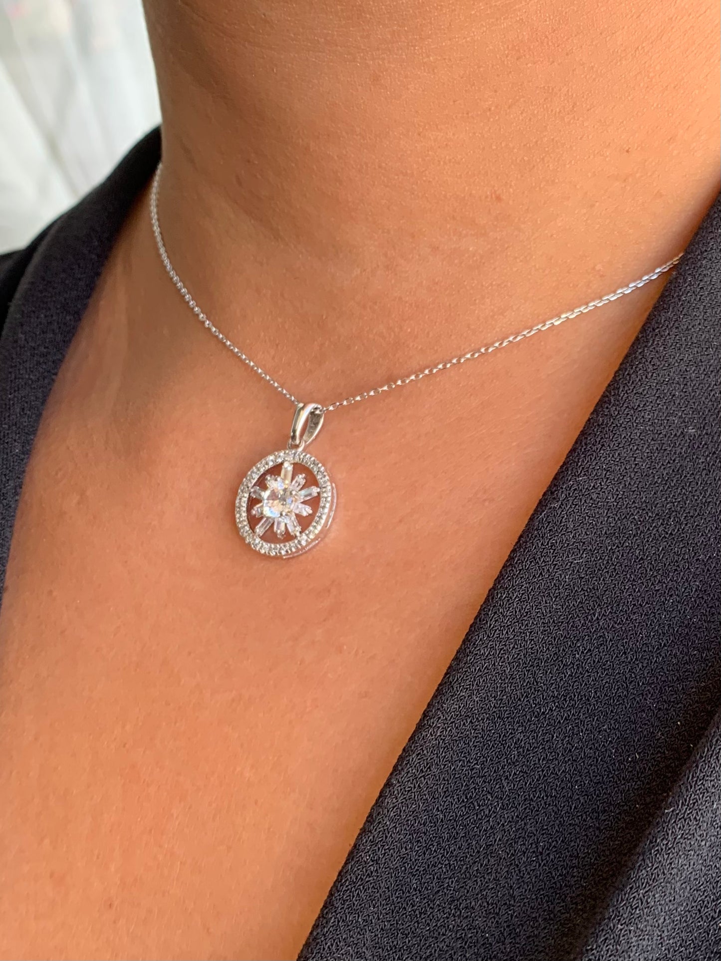 Cz round necklace